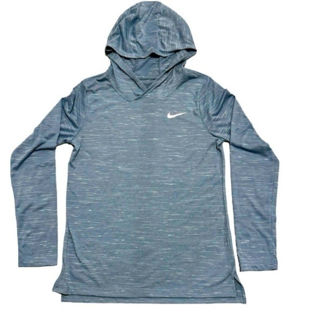 Nike EUC Dry Fit Girls Gray/Blue & White‎ lines Long Sleeve T-shirt, size XL